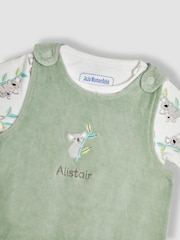 JoJo Maman Bébé Green Personalised Koala Dungarees Set 2 Piece - Image 6 of 8
