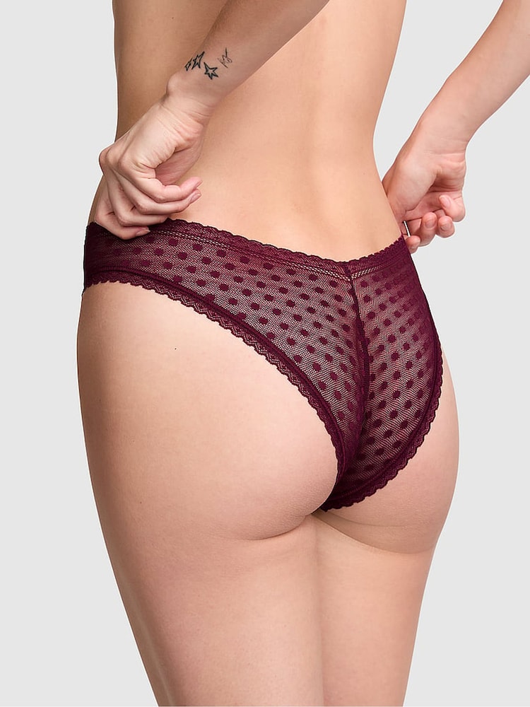 Victoria's Secret PINK Purple Rose Dainty Dot Brazilian Knickers - Image 2 of 3