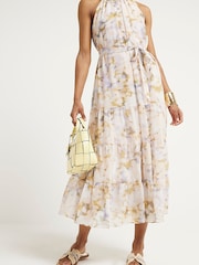 River Island платье миди с халтером - Image 4 of 6