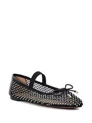 Dune London Black Happeningg Embellished Ballerina Flats - Image 4 of 6