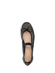 Dune London Black Happeningg Embellished Ballerina Flats - Image 5 of 6