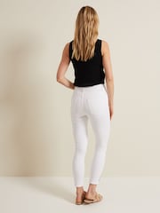 Phase Eight White Button Detail Joelle Skinny Jeans - Image 2 of 7