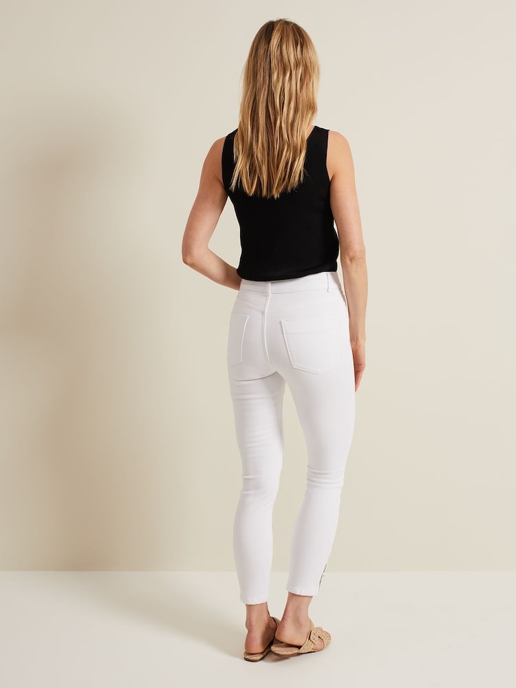 Phase Eight White Button Detail Joelle Skinny Jeans - Image 2 of 7