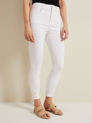 Phase Eight White Button Detail Joelle Skinny Jeans - Image 3 of 7