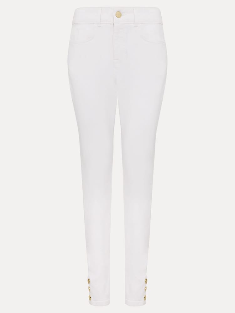 Phase Eight White Button Detail Joelle Skinny Jeans - Image 7 of 7