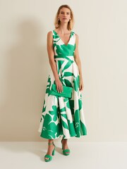 Phase Eight Green Suede Cross-Over Platform Sandals - Image 3 of 4