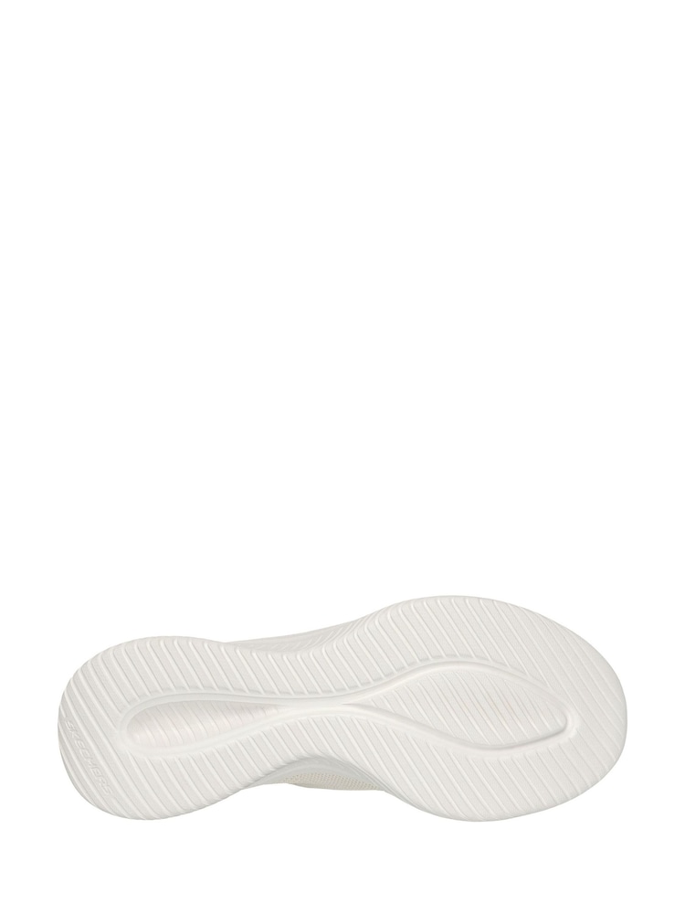 Skechers Cream Ultra Flex 3.0 Brilliant Wide Fit Slip In Trainers - Image 3 of 3