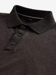 Dark Stone Slim Fit Knitted Polo Shirt - Image 6 of 7