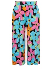 Yours Curve Blue & Pink Floral Print Midaxi Culottes - Image 5 of 5