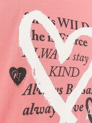River Island Pink Girls Regular Fit 100% Cotton T-Shirts 2 Pack - Image 3 of 3