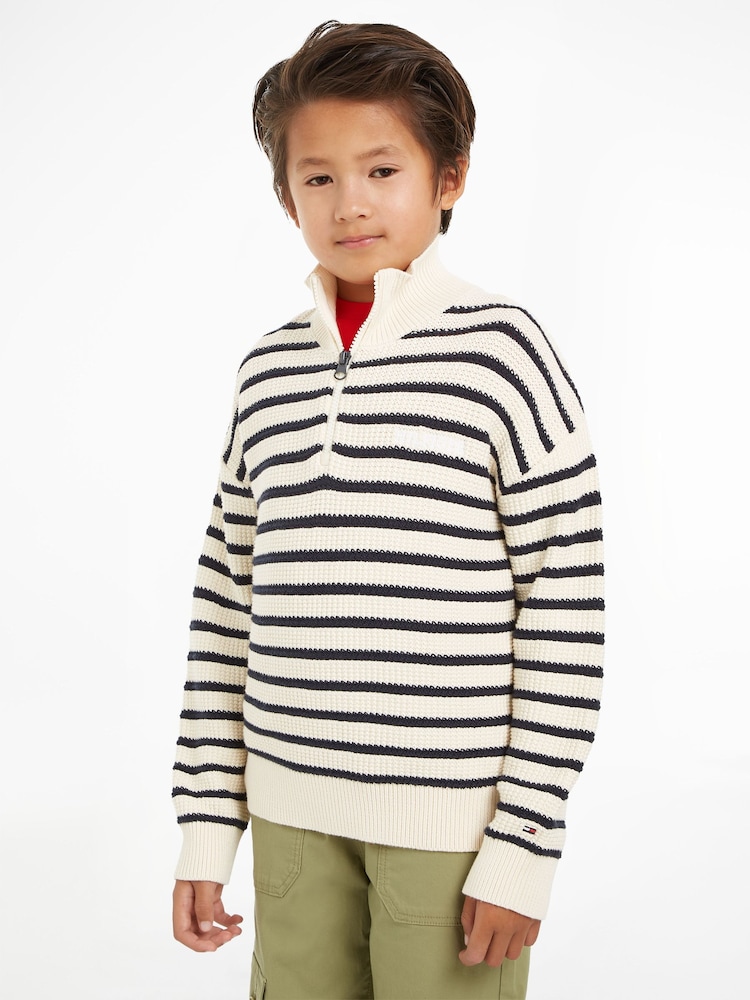 Tommy Hilfiger Half Zip Breton Stripe Sweater - Image 1 of 6