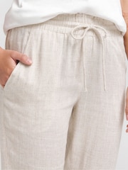 Simply Be Natural Tie Waist Tapered Linen Trousers - Image 4 of 4