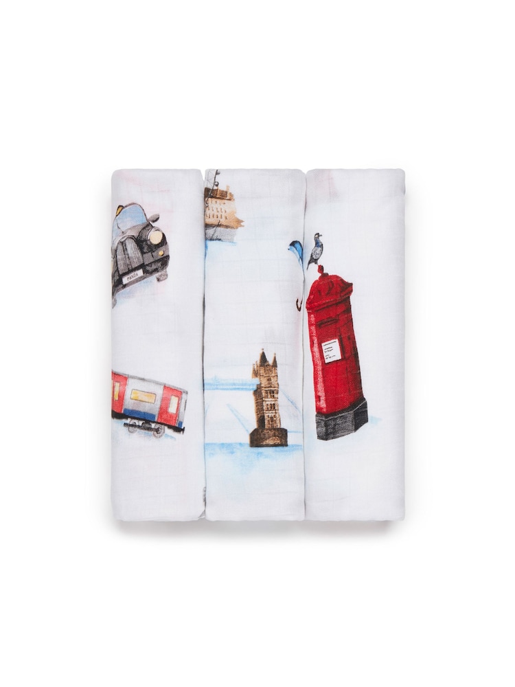 Panda London 3 Pack White Muslins 3 Pack - Image 2 of 4