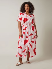 Evans Linear Print Shirt Dress - Image 1 of 5