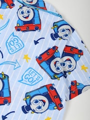 Brand Threads Blue Boys 100% Cotton Thomas The Tank Engine Short Pyjama Set - Image 3 of 5