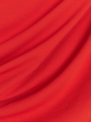 River Island Red Drape Asym Wrap Midi Dress - Image 4 of 4