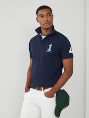 Hackett Men Blue London Short Sleeve 100% Cotton Polo Shirt - Image 4 of 8