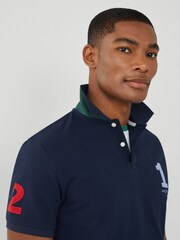 Hackett Men Blue London Short Sleeve 100% Cotton Polo Shirt - Image 5 of 8