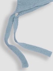 JoJo Maman Bébé Baby Blue Knitted Baby Bonnet - Image 3 of 3