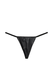 Victoria's Secret Black G String Faux Leather Knickers - Image 3 of 3