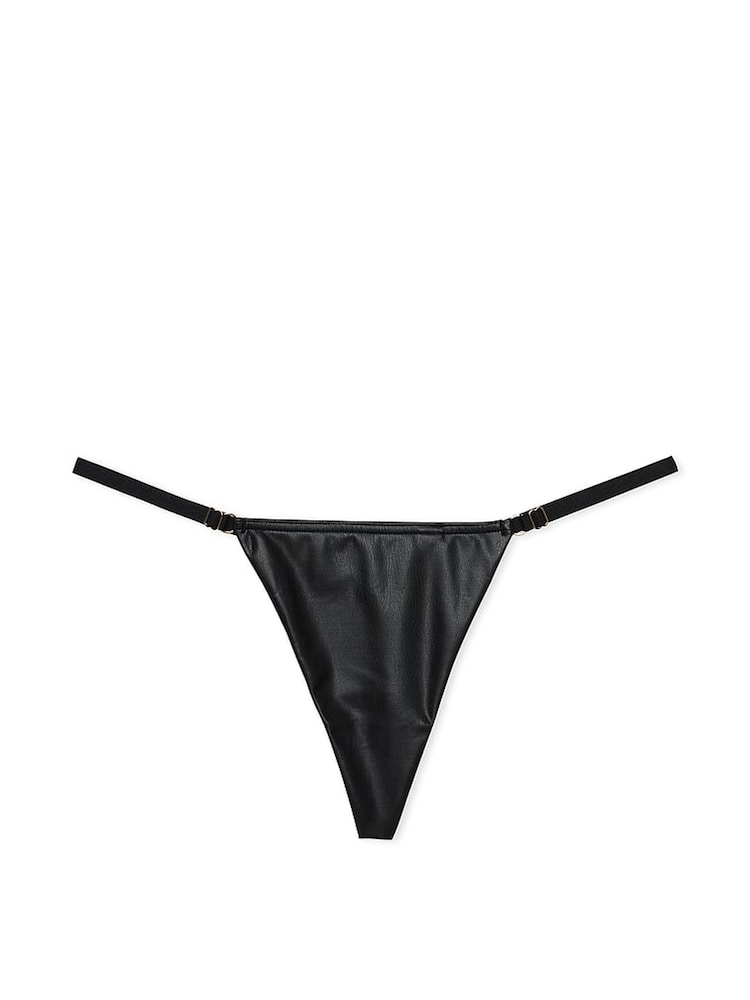 Victoria's Secret Black G String Faux Leather Knickers - Image 3 of 3 Victoria's Secret Black G String Faux Leather Knickers - Image 3 of 3