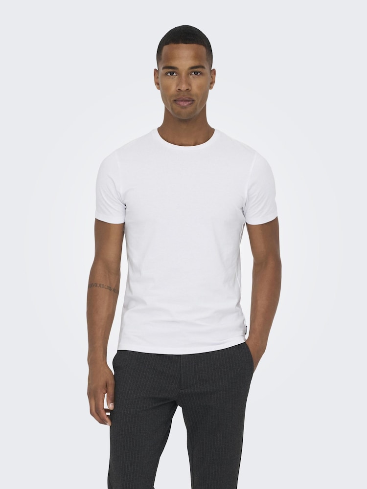 Weiß - Only & Sons Slim Fit T-Shirts 2 Pack - Bild 1 von 6