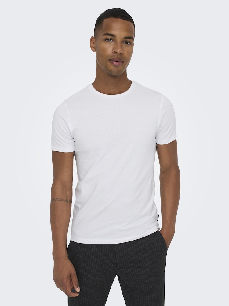 Weiß - Only & Sons Slim Fit T-Shirts 2 Pack - Bild 2 von 6