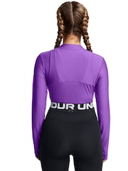 Under Armour Purple Heat Gear Rib 1/4 Zip Sweat Top - Image 2 of 4