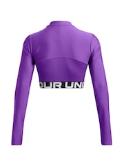 Under Armour Purple Heat Gear Rib 1/4 Zip Sweat Top - Image 4 of 4