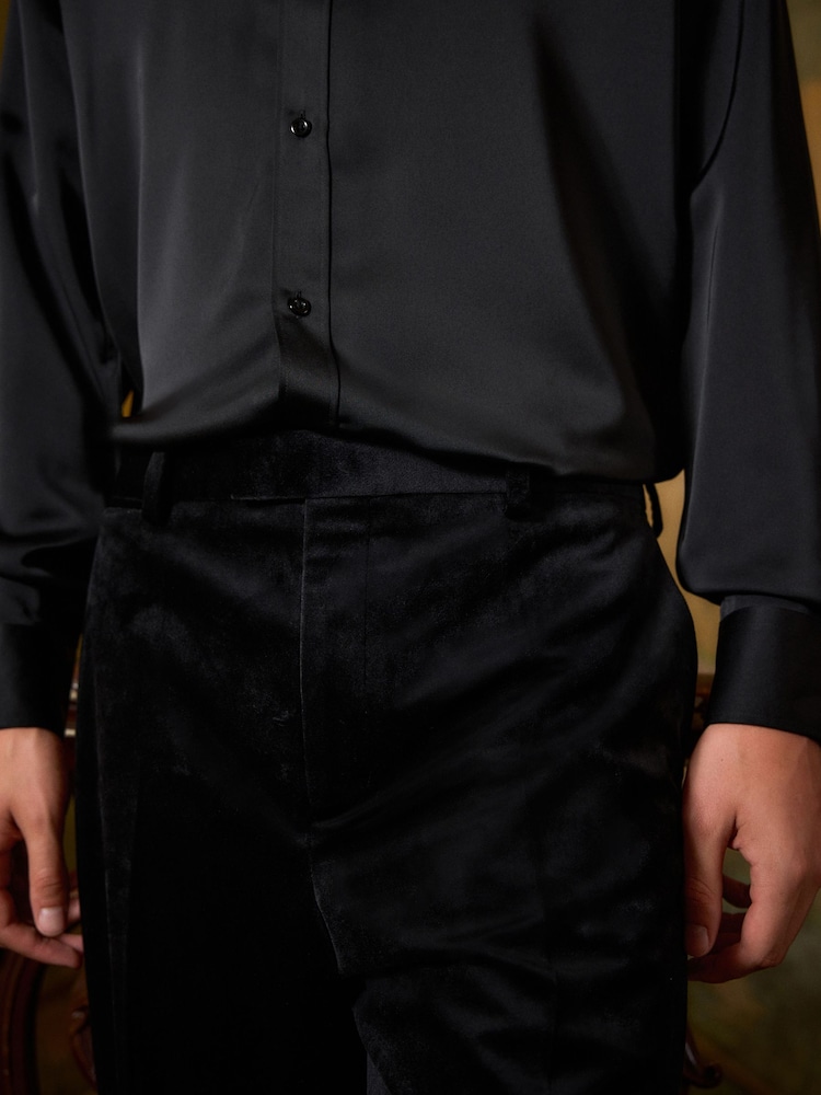 Black EDIT Wide Leg Tuxedo Trousers - Image 6 of 6