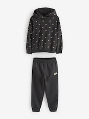 Nike Black Little Kids Printed Fleece Tracksuit - Image 1 of 1