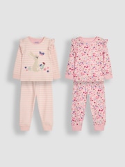 JoJo Maman Bébé Pink 2-Pack Pyjamas - Image 1 of 9