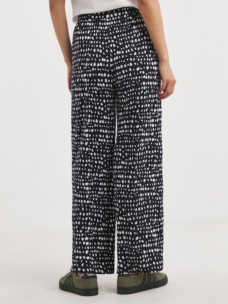 JD Williams Blue Jersey Wide Leg Trousers 2 Pack - Image 2 of 4