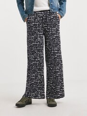 JD Williams Blue Jersey Wide Leg Trousers 2 Pack - Image 3 of 4