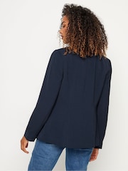 M&Co Blue Collarless Fitted Blazer - Image 2 of 5