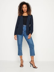 M&Co Blue Collarless Fitted Blazer - Image 3 of 5