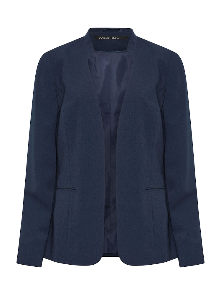 M&Co Blue Collarless Fitted Blazer - Image 5 of 5