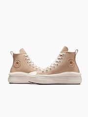 Converse Brown Chuck Taylor Leather Fleece Lined Move Youth Trainers - Image 4 of 7