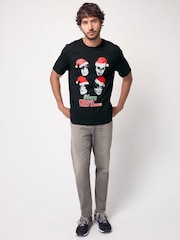 KISS Black 100% Cotton Licence Christmas T-Shirt - Image 2 of 7