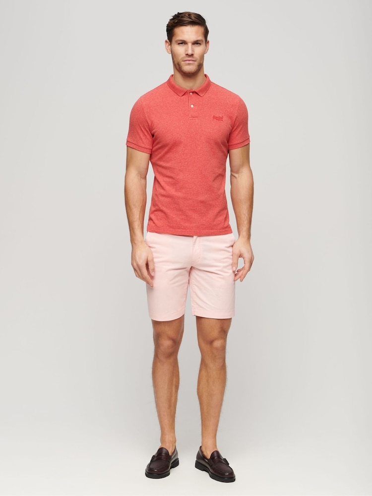 Superdry Red Classic Pique 100% Cotton Polo Shirt - Image 2 of 6