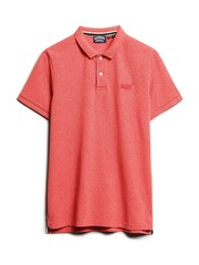 Superdry Red Classic Pique 100% Cotton Polo Shirt - Image 4 of 6