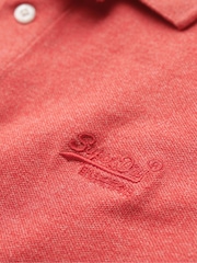 Superdry Red Classic Pique 100% Cotton Polo Shirt - Image 5 of 6