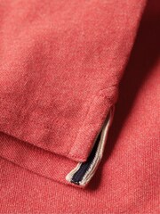 Superdry Red Classic Pique 100% Cotton Polo Shirt - Image 6 of 6