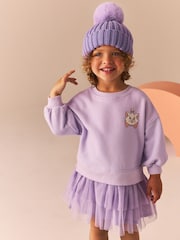 Purple Marie Sweat Mesh Dress (3mths-7yrs) - Image 1 of 10