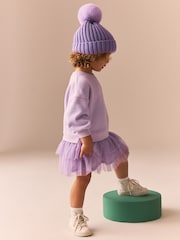 Purple Marie Sweat Mesh Dress (3mths-7yrs) - Image 3 of 10