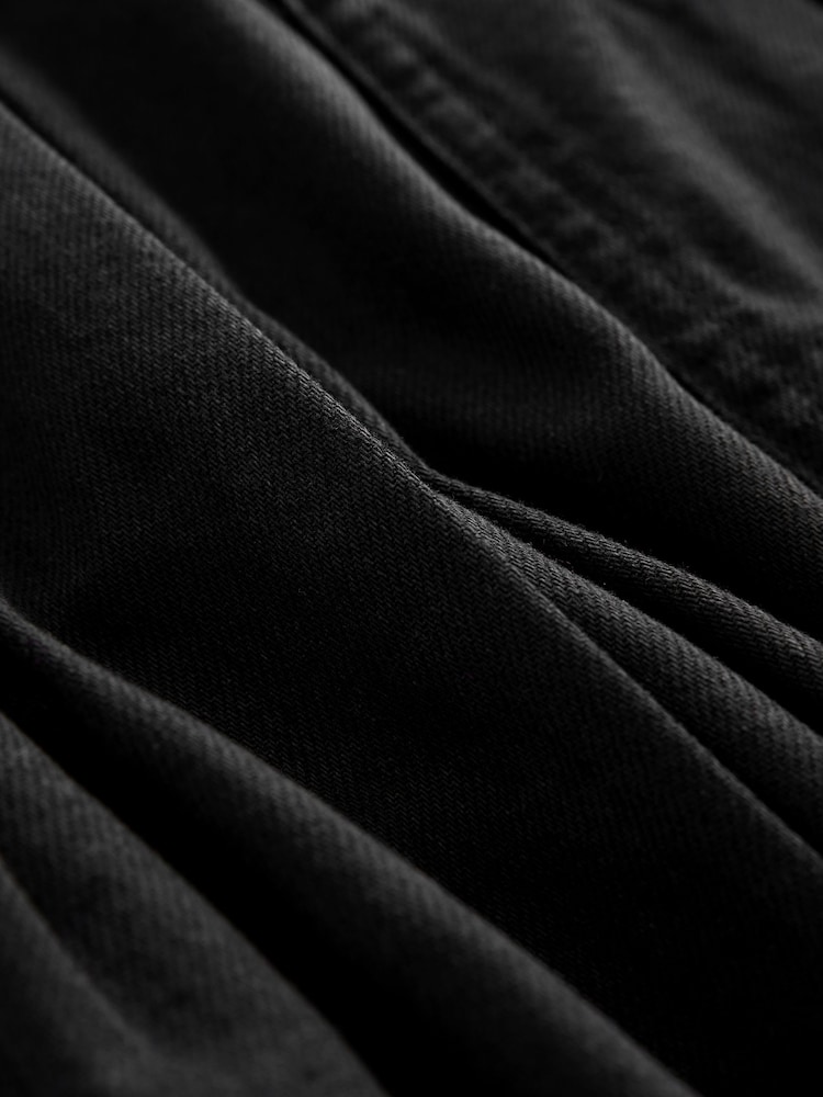 Black 100% Cotton Pleated Denim Mini Skirt - Image 5 of 5