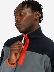 Gym + Coffee Blue Mens Half Quarter Zip Polar Fleece - Image 10 of 11