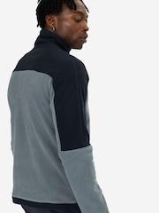 Gym + Coffee Blue Mens Half Quarter Zip Polar Fleece - Image 11 of 11