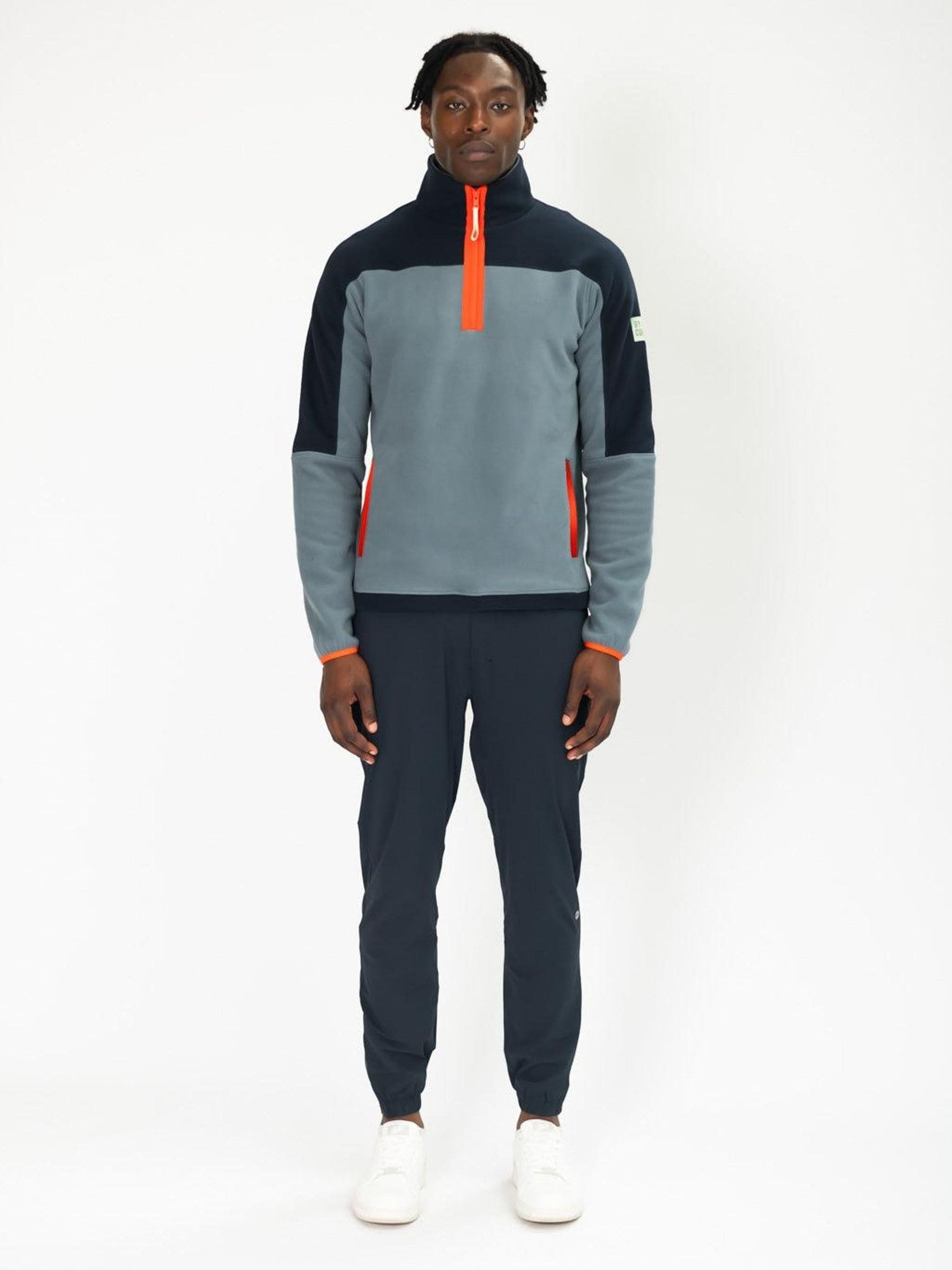 Buy Gym + Coffee Blue Mens Half Quarter Zip Polar Fleece from Next USA