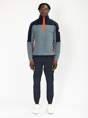 Gym + Coffee Blue Mens Half Quarter Zip Polar Fleece - Image 6 of 11